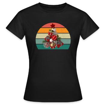weihnachtsmann heilige nacht stille weihnachten - Frauen T-Shirt - Schwarz - Vorne - AI Model Female 172 dark (172cm)