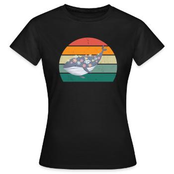Baleines Cétacés Mammifères Mammifères marins Baleines - T-shirt Femme - noir - Devant - AI Model Female 172 dark (172cm)