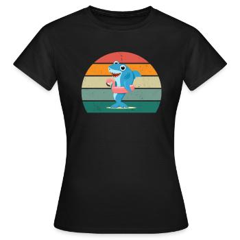 Baleines Cétacés Mammifères Mammifères marins Baleines - T-shirt Femme - noir - Devant - AI Model Female 172 dark (172cm)