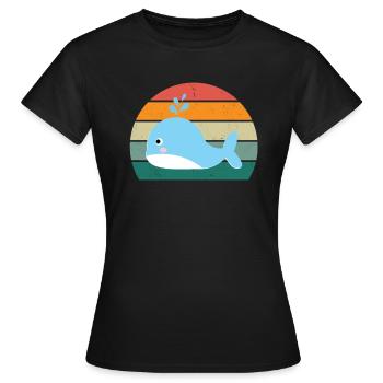 Baleines Cétacés Mammifères Mammifères marins Baleines - T-shirt Femme - noir - Devant - AI Model Female 172 dark (172cm)