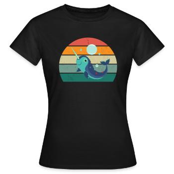 Baleines Cétacés Mammifères Mammifères marins Baleines - T-shirt Femme - noir - Devant - AI Model Female 172 dark (172cm)