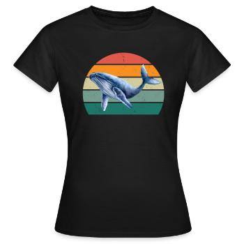 Baleines Cétacés Mammifères Mammifères marins Baleines - T-shirt Femme - noir - Devant - AI Model Female 172 dark (172cm)