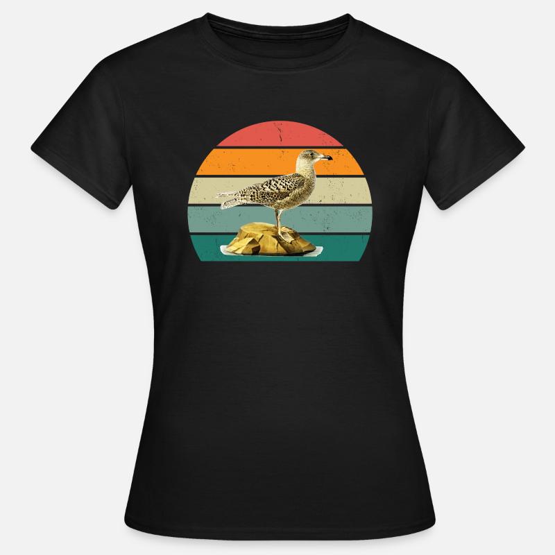 birds fly gliding air feathers feathers flight bird - Women's T-Shirt - black