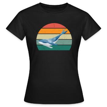 Baleines Cétacés Mammifères Mammifères marins Baleines - T-shirt Femme - noir - Devant - AI Model Female 172 dark (172cm)