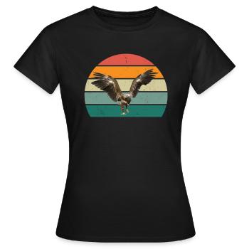 oiseaux vol planeur air plumes plumes vol oiseau - T-shirt Femme - noir - Devant - AI Model Female 172 dark (172cm)