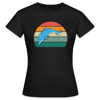 Baleines Cétacés Mammifères Mammifères marins Baleines - T-shirt Femme - noir - Devant - AI Model Female 172 dark (172cm)