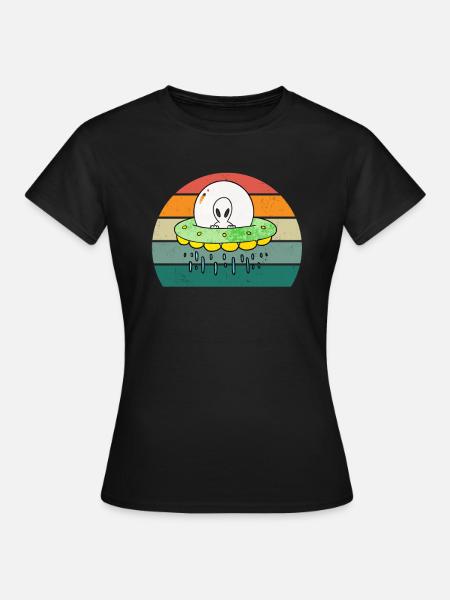 Aliens Alien Weltraum Weltall Fliegende Ufos UFO - T-shirt dam - svart