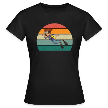 Plongeur Plongée Plongée Oxygène Plongée - T-shirt Femme - noir - Devant - AI Model Female 172 dark (172cm)