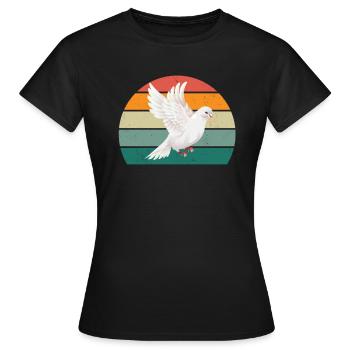 Pigeon plume pigeon vol pigeon pigeon troupeau pigeons - T-shirt Femme - noir - Devant - AI Model Female 172 dark (172cm)