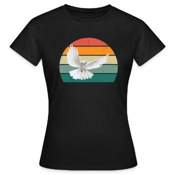 Pigeon plume pigeon vol pigeon pigeon troupeau pigeons - T-shirt Femme - noir - Devant - AI Model Female 172 dark (172cm)