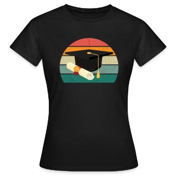 Studying Student Studies Degree Bachelor University - Women's T-Shirt - black - Front - AI Model Female 172 dark (172cm)