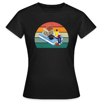 Studying Student Studies Degree Bachelor University - Women's T-Shirt - black - Front - AI Model Female 172 dark (172cm)