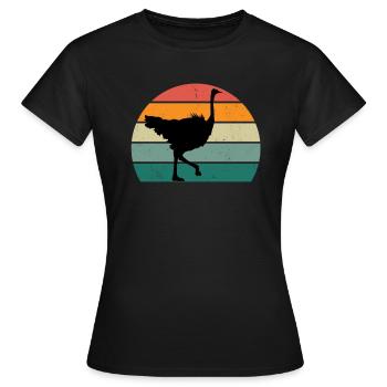 strauße laufvögel laufvogel vogel strauß afrika - Frauen T-Shirt - Schwarz - Vorne - AI Model Female 172 dark (172cm)