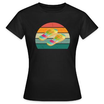 sand urlaub urlauber urlauberin ferien holiday - Frauen T-Shirt - Schwarz - Vorne - AI Model Female 172 dark (172cm)