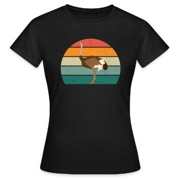strauße laufvögel laufvogel vogel strauß afrika - Frauen T-Shirt - Schwarz - Vorne - AI Model Female 172 dark (172cm)