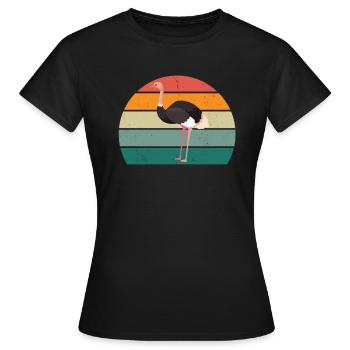 strauße laufvögel laufvogel vogel strauß afrika - Frauen T-Shirt - Schwarz - Vorne - AI Model Female 172 dark (172cm)