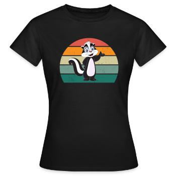 Skunks stink mammals defend skunk - Women's T-Shirt - black - Front - AI Model Female 172 dark (172cm)