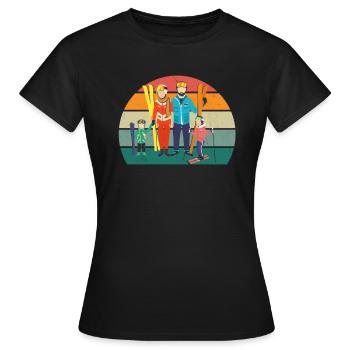 Ski Skier Skier Winter Snow Mountains - Women's T-Shirt - black - Front - AI Model Female 172 dark (172cm)