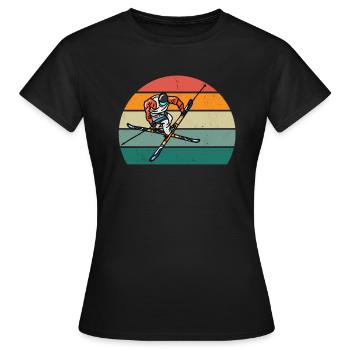 Ski Skier Skier Winter Snow Mountains - Women's T-Shirt - black - Front - AI Model Female 172 dark (172cm)