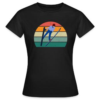 Tremplin de saut à ski Saut à ski Saut à ski - T-shirt Femme - noir - Devant - AI Model Female 172 dark (172cm)