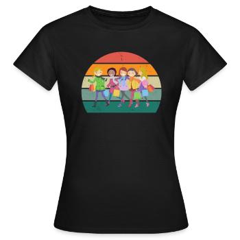 shopper shopperin einkaufen einkäufer, einkäuferin - Frauen T-Shirt - Schwarz - Vorne - AI Model Female 172 dark (172cm)