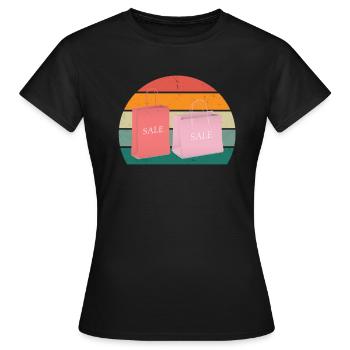 shopper shopperin einkaufen einkäufer, einkäuferin - Frauen T-Shirt - Schwarz - Vorne - AI Model Female 172 dark (172cm)