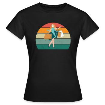 shopper shopperin einkaufen einkäufer, einkäuferin - Frauen T-Shirt - Schwarz - Vorne - AI Model Female 172 dark (172cm)