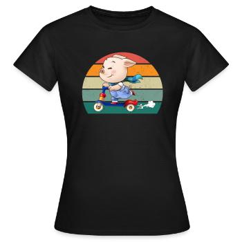 porcs porcs verrat porcherie porc - T-shirt Femme - noir - Devant - AI Model Female 172 dark (172cm)