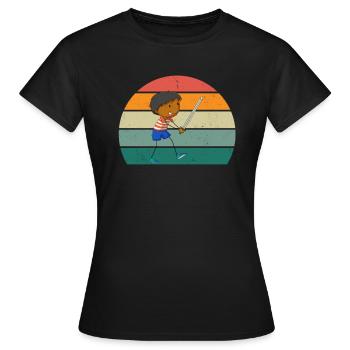 Schwertkampf Schwert Klinge Lanze Säbel Dolch - Frauen T-Shirt - Schwarz - Vorne - AI Model Female 172 dark (172cm)