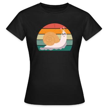 Schnecke Insekten Schneckenhaus Nacktschnecke - Frauen T-Shirt - Schwarz - Vorne - AI Model Female 172 dark (172cm)