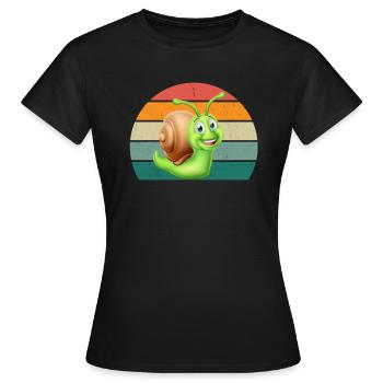 Schnecke Insekten Schneckenhaus Nacktschnecke - Frauen T-Shirt - Schwarz - Vorne - AI Model Female 172 dark (172cm)