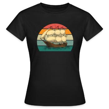 Bateau Bateaux Yacht Yachts Captain Ships - T-shirt Femme - noir - Devant - AI Model Female 172 dark (172cm)