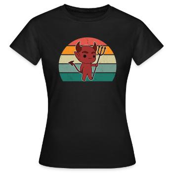 devil devilish satan evil hell fear horror - Women's T-Shirt - black - Front - AI Model Female 172 dark (172cm)