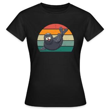 phoques phoques phoques phoques phoques à oreilles nageuses phoque - T-shirt Femme - noir - Devant - AI Model Female 172 dark (172cm)