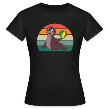 phoques phoques phoques phoques phoques à oreilles nageuses phoque - T-shirt Femme - noir - Devant - AI Model Female 172 dark (172cm)