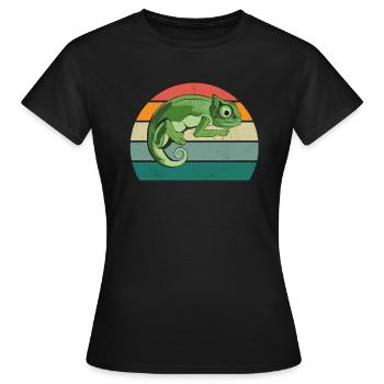Lézard Lézards Écailles à sang froid Reptiles - T-shirt Femme - noir - Devant - AI Model Female 172 dark (172cm)
