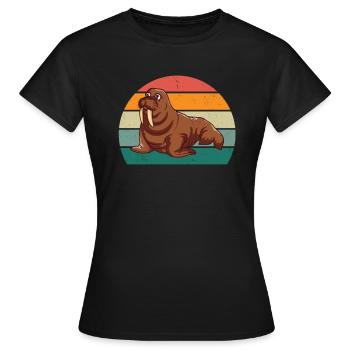 phoques phoques phoques phoques phoques à oreilles nageuses phoque - T-shirt Femme - noir - Devant - AI Model Female 172 dark (172cm)