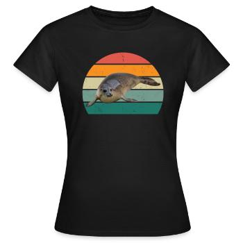 phoques phoques phoques phoques phoques à oreilles nageuses phoque - T-shirt Femme - noir - Devant - AI Model Female 172 dark (172cm)