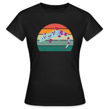 Lézard Lézards Écailles à sang froid Reptiles - T-shirt Femme - noir - Devant - AI Model Female 172 dark (172cm)