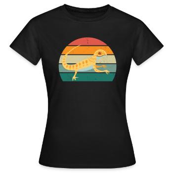 Lézard Lézards Écailles à sang froid Reptiles - T-shirt Femme - noir - Devant - AI Model Female 172 dark (172cm)