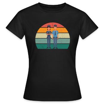 Polizist Polizistin Ordnung Ordnungshüter Polizei - Frauen T-Shirt - Schwarz - Vorne - AI Model Female 172 dark (172cm)
