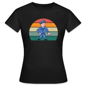 Polizist Polizistin Ordnung Ordnungshüter Polizei - Frauen T-Shirt - Schwarz - Vorne - AI Model Female 172 dark (172cm)