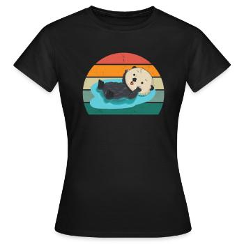 Loutre géante naine Loutre Loutre Loutre Loutre Loutre - T-shirt Femme - noir - Devant - AI Model Female 172 dark (172cm)