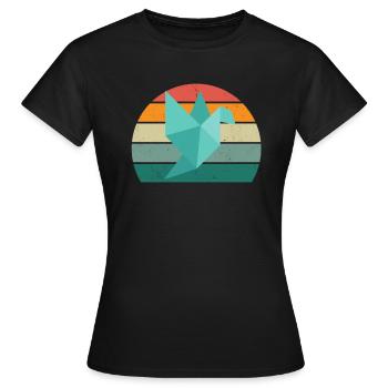 Plis de papier Pliage de papier Origami Formes Artisanat - T-shirt Femme - noir - Devant - AI Model Female 172 dark (172cm)