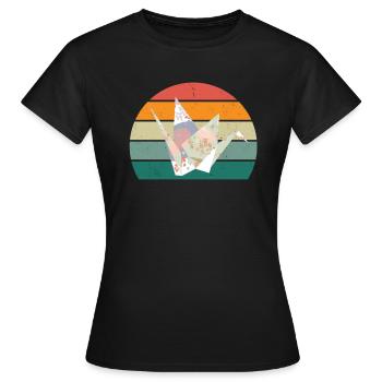 Plis de papier Pliage de papier Origami Formes Artisanat - T-shirt Femme - noir - Devant - AI Model Female 172 dark (172cm)