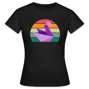 Papier Falten Papier falten Origamiformen Basteln - Frauen T-Shirt - Schwarz - Vorne - AI Model Female 172 dark (172cm)