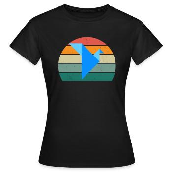 Plis de papier Pliage de papier Origami Formes Artisanat - T-shirt Femme - noir - Devant - AI Model Female 172 dark (172cm)