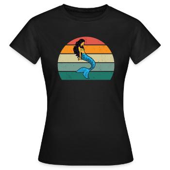 Sirène Sirène Homme Caudal Fin Sirène Sirène - T-shirt Femme - noir - Devant - AI Model Female 172 dark (172cm)