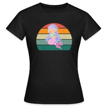 Sirène Sirène Homme Caudal Fin Sirène Sirène - T-shirt Femme - noir - Devant - AI Model Female 172 dark (172cm)