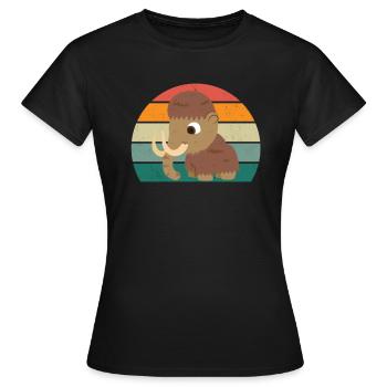 Mammut Eiszeit Elefanten Fell Schnee Eis Steinzeit - Frauen T-Shirt - Schwarz - Vorne - AI Model Female 172 dark (172cm)